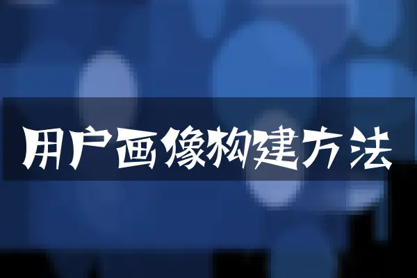 用户画像构建方法