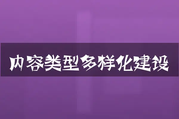 内容类型多样化建设