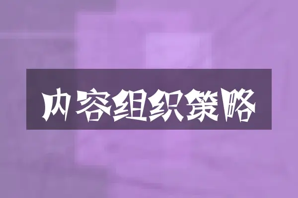 内容组织策略
