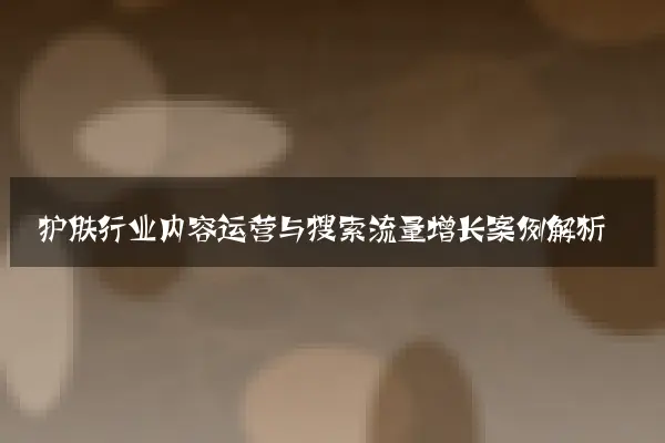 护肤行业内容运营与搜索流量增长案例解析