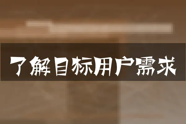 了解目标用户需求