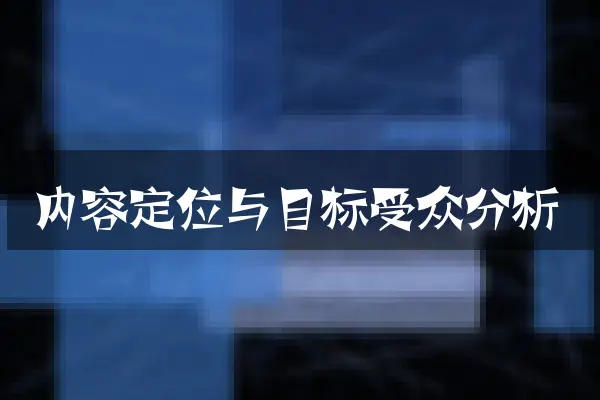内容定位与目标受众分析