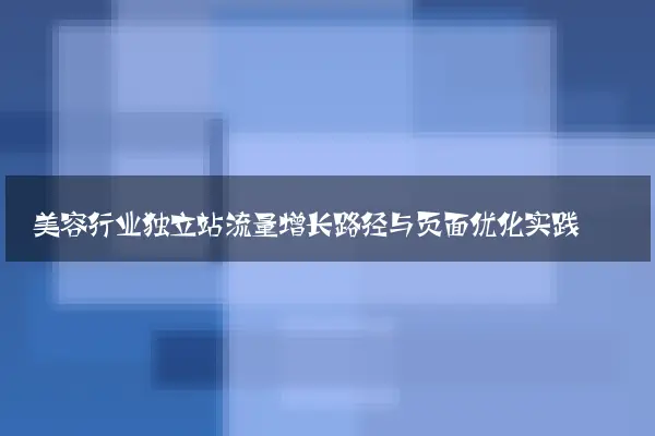 美容行业独立站流量增长路径与页面优化实践