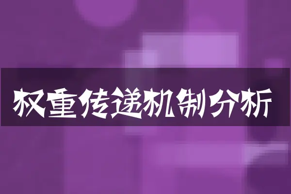 权重传递机制分析
